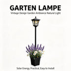 Lampadaire solaire vintage à jardinière, hauteur 100, 125 ou 150 cm