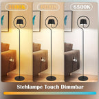 Lampadaire blanc sans fil à anneau, batterie 1800 mAh et solaire