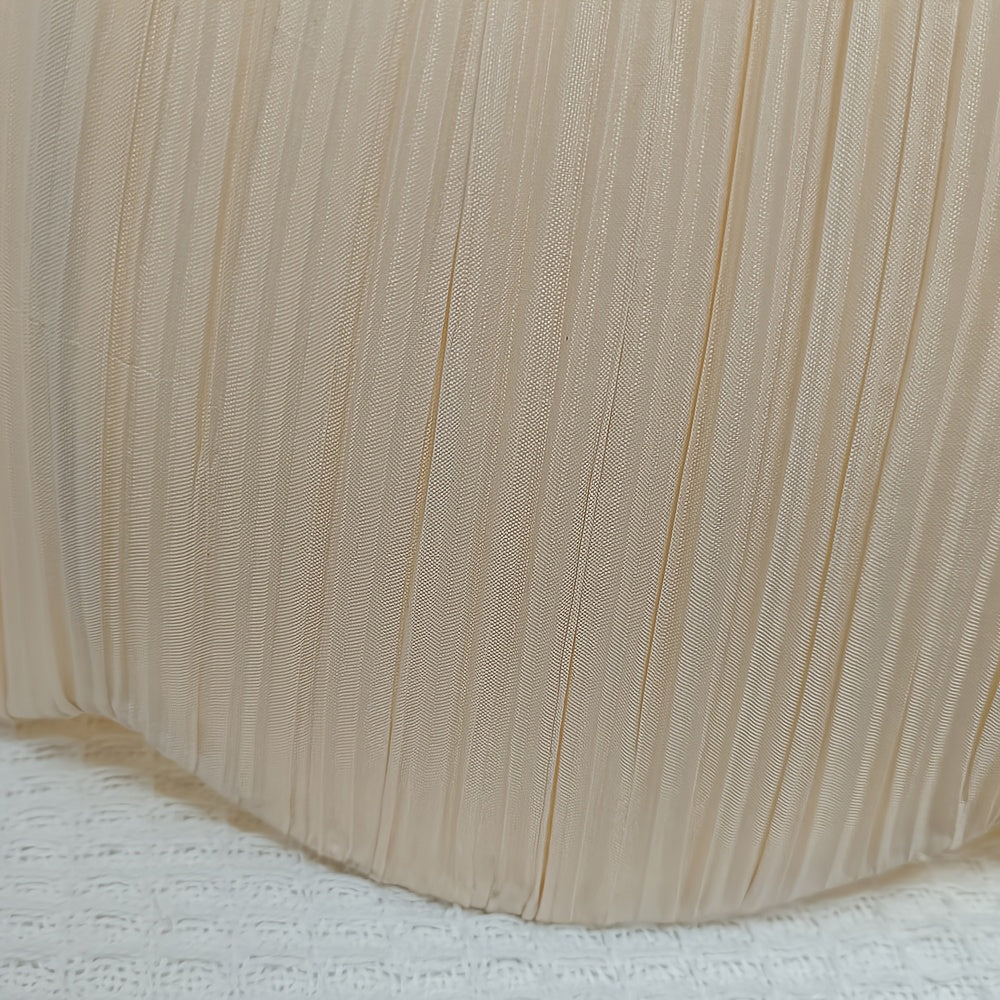 Abat-jour dôme en tissu plissé crème à bord festonné, Ø 39 cm
