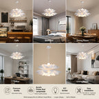 Suspension corolle à pétales ondulés blancs, Ø 50 cm, E27