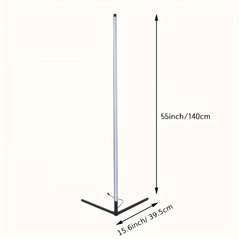 Lampadaire d'angle LED 140 cm, blancs 2700 à 6000 K et couleurs