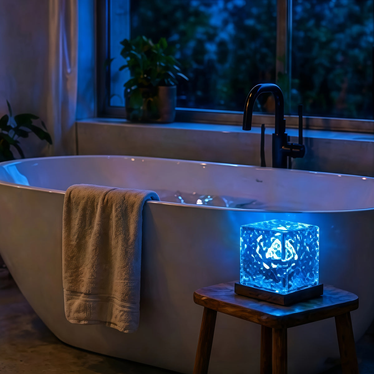 Lampe cube à reflets d'eau RVB, 16 couleurs et télécommande