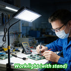 Lampe de travail à pince LED 6000 K, panneau plat, hauteur réglable