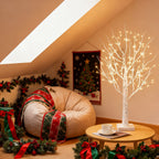 Lampe décorative arbre de bouleau lumineux, 144 LED, 60 cm