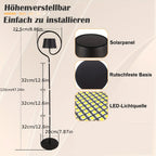 Lampadaire blanc sans fil à anneau, batterie 1800 mAh et solaire