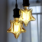 Lot de 2 ampoules LED filament en étoile, culot E27, verre ambré