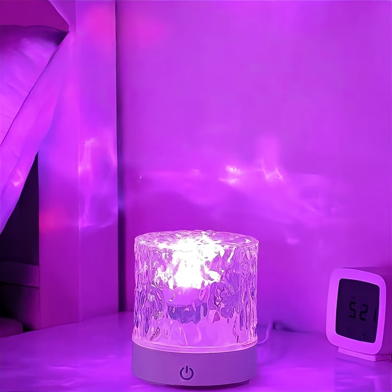 Lampe d'ambiance vague d'eau Ø 8 cm, tactile et télécommande à pile