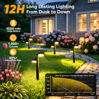 Borne solaire de jardin à double tête, 66 cm, lot de 4 IPX5