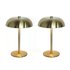 Lot de 2 lampes champignon sans fil en métal doré brossé, tactiles