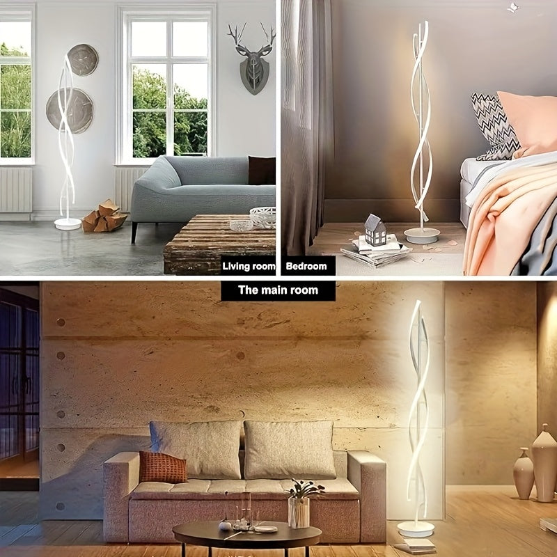 Lampadaire spirale LED double hélice à quatre teintes, 152 cm