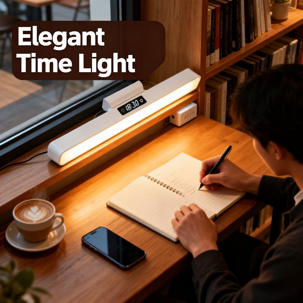 Applique de lecture LED à horloge, barre aimantée et télécommande