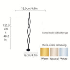 Lampadaire LED double hélice effet cristal noir mat, 122 cm