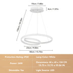 Lustre LED spirale à deux niveaux Ø 40 cm, blanc ou noir, 34 W