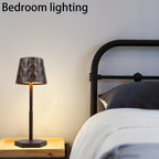 Lot de 2 lampes sans fil à abat-jour ondulé, tactiles, 30,5 cm