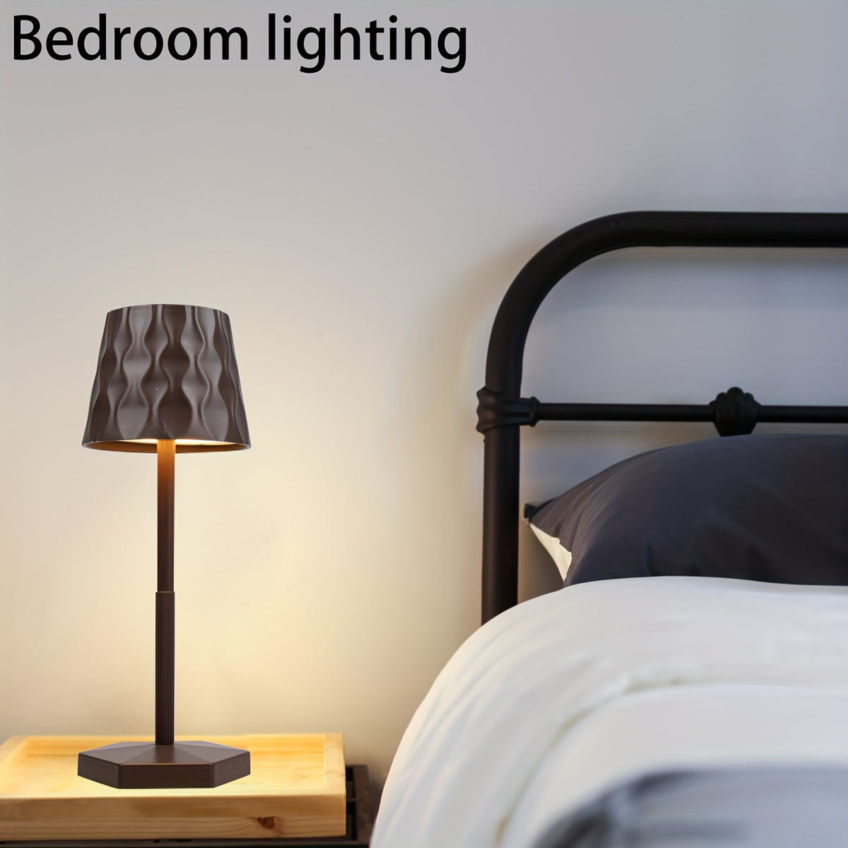 Lot de 2 lampes sans fil à abat-jour ondulé, tactiles, 30,5 cm