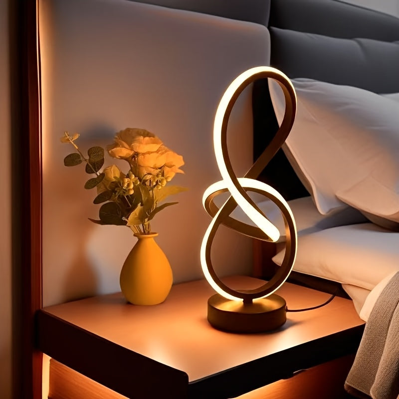 Lampe de bureau LED design en nœud lumineux, 31,5 cm, 3 teintes