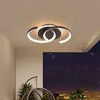 Plafonnier LED à arcs entrelacés noirs, lumière chaude, 40 cm