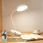 Lampe à pince tactile blanche à piles ou USB, col de 36 cm