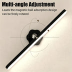 Applique murale LED noire rechargeable, barre aimantée orientable
