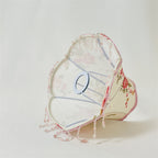Abat-jour cloche imprimé de roses, galon et pampilles roses, Ø 25 cm