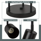 Plafonnier noir à spots GU10 en cascade, 3 ou 4 têtes orientables