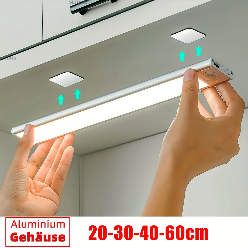 Lot de 2 réglettes LED 60 cm en aluminium, batterie standard ou longue