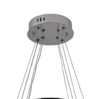 Lustre LED à deux anneaux de cristal et papillons suspendus, chromé