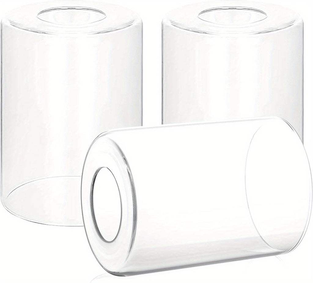 Lot de 3 cylindres de remplacement en verre transparent, Ø 9 cm
