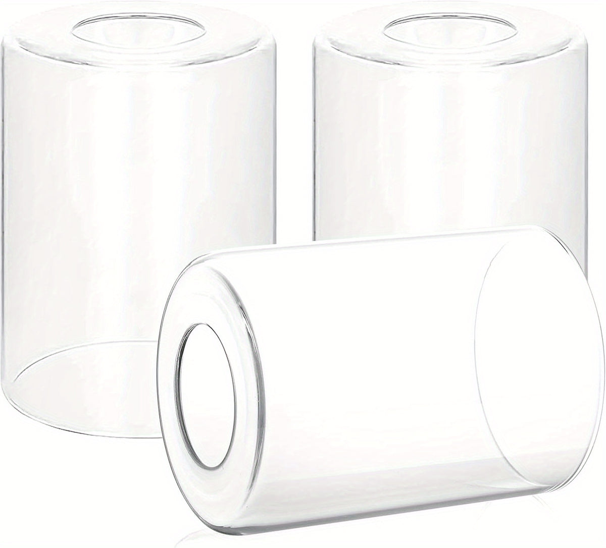 Lot de 3 cylindres de remplacement en verre transparent, Ø 9 cm