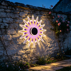 Lot de 2 lampes solaires à projection florale, table, mur ou piquet