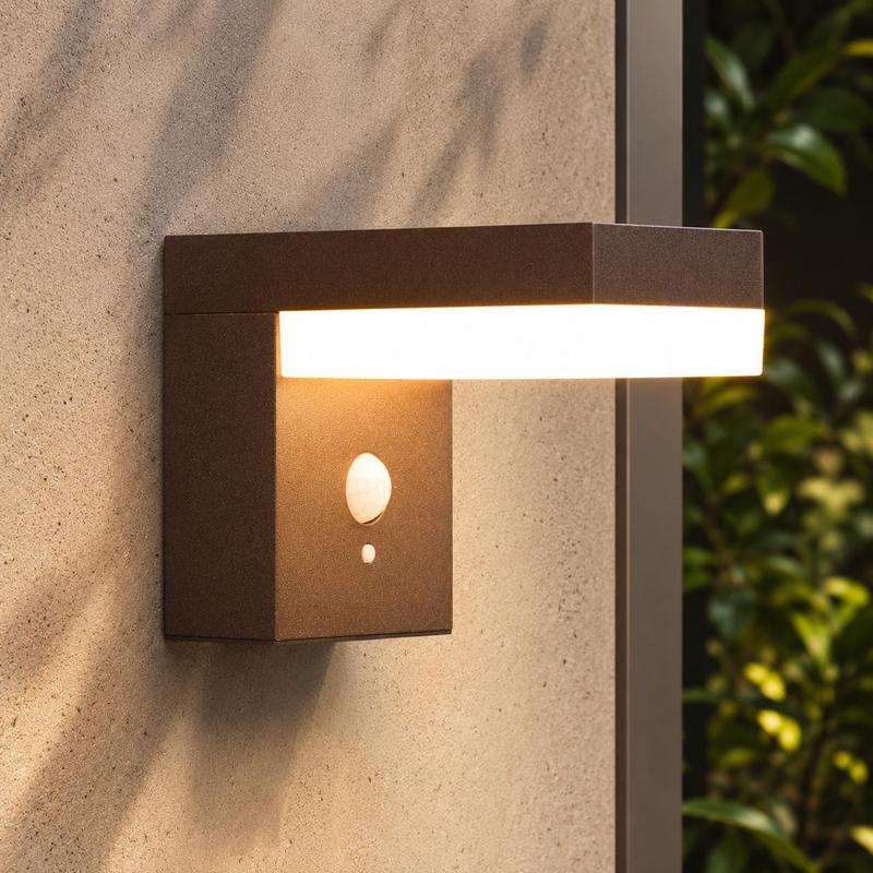 Applique solaire en L à détecteur, blanc chaud, 12,5 cm de haut