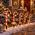 Ensemble de 5 guirlandes lumineuses de Noël en forme de canne