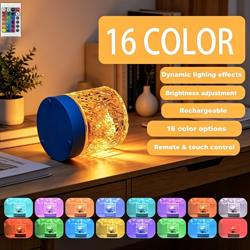 Lampe d'ambiance vague d'eau Ø 8 cm, tactile et télécommande à pile