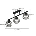 Suspension 4 cages spirales en métal noir, esprit industriel