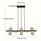 Suspension 3 spots GU10 dorés orientables sur cadre ovale noir
