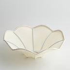 Abat-jour évasé en tissu ivoire à motif floral, Ø 30,2 x H 9,8 cm