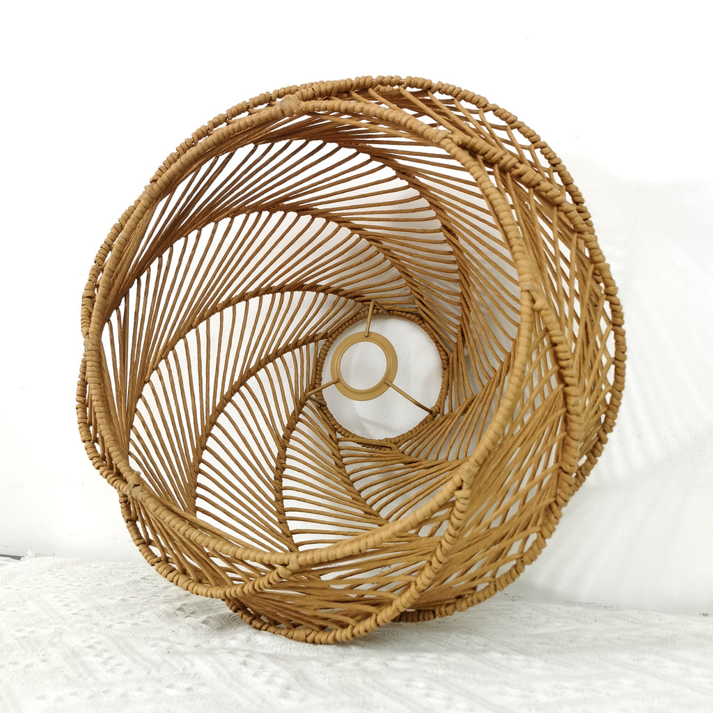 Abat-jour spirale ajouré en corde de papier, Ø 41 x H 21 cm