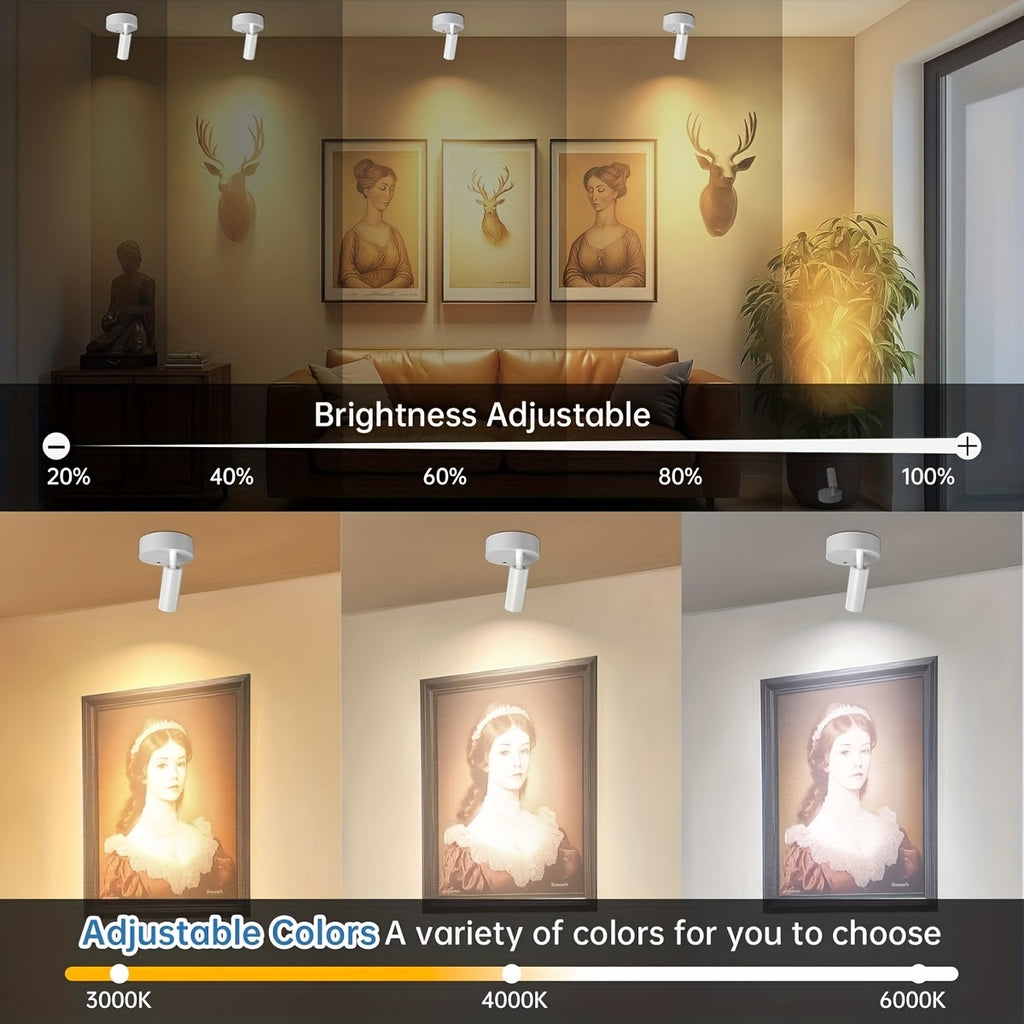 Applique murale spot LED orientable et rechargeable, sans perçage