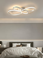 Plafonnier LED à boucles entrelacées 79 cm, noir, argenté ou doré
