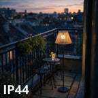 Lot de 2 lampadaires solaires effet rotin, hauteur réglable, IP44