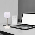 Lampe de chevet sans fil réglable en hauteur, abat-jour côtelé