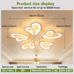 Plafonnier LED fleur à pétales en cœur blanc Ø 54 cm, 7000 lumens