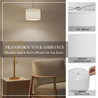 Abat-jour tambour en lin crème pour lampe, lampadaire ou suspension