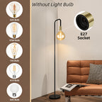 Lampadaire col de cygne noir pour ampoule globe à filament, 157 cm