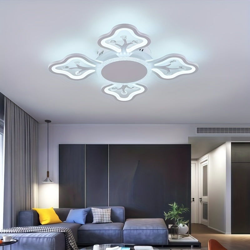 Plafonnier LED fleur à quatre pétales 58 cm, trois teintes