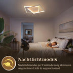 Plafonnier LED à deux carrés superposés de 30 cm, 44 W, noir ou blanc