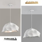 Suspension effet roche blanche texturée, 45 cm, esprit japonais