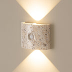 Applique murale LED à détecteur rectangulaire, effet bois ou pierre