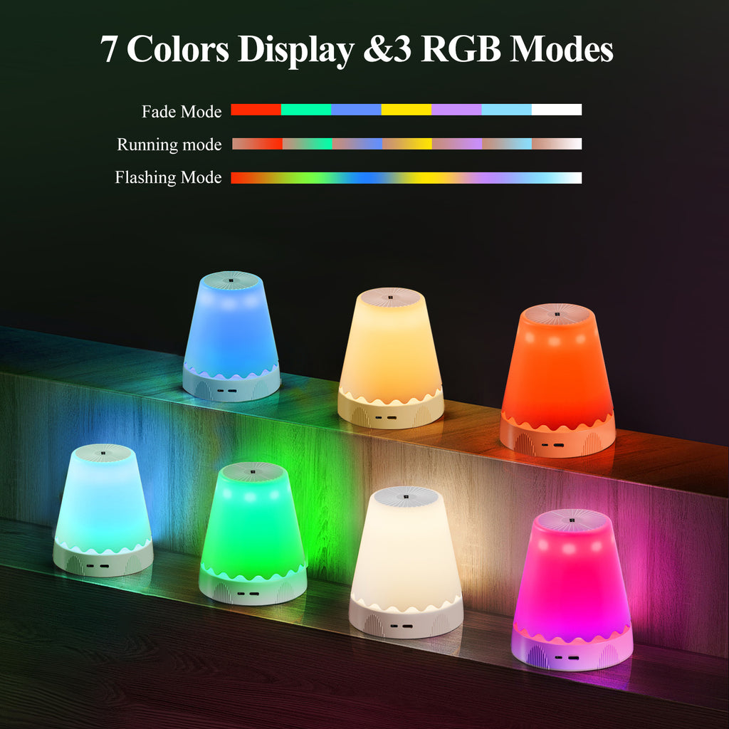 Lampe gestuelle sans fil en cloche, RVB, blanc, orange ou rose