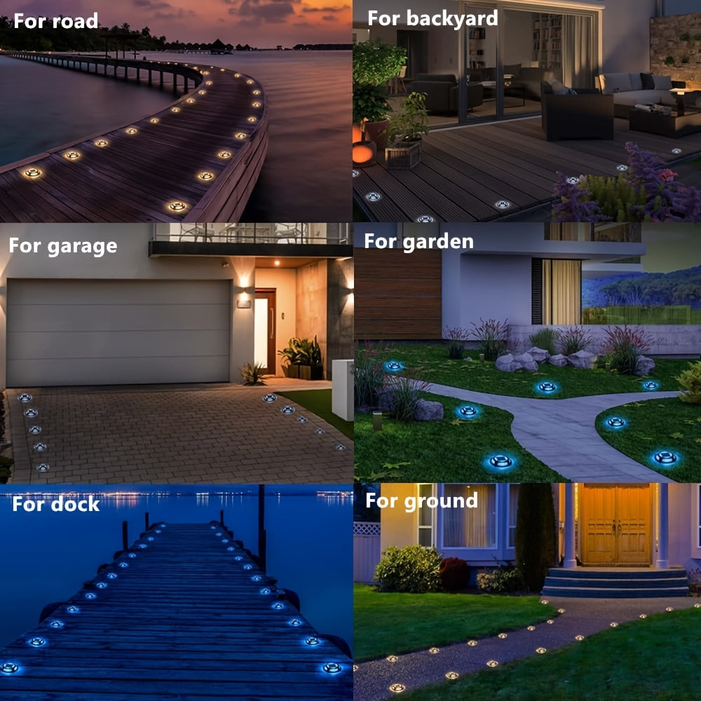 Spot solaire de terrasse extra-plat IP68, Ø 11,4 cm, deux couleurs
